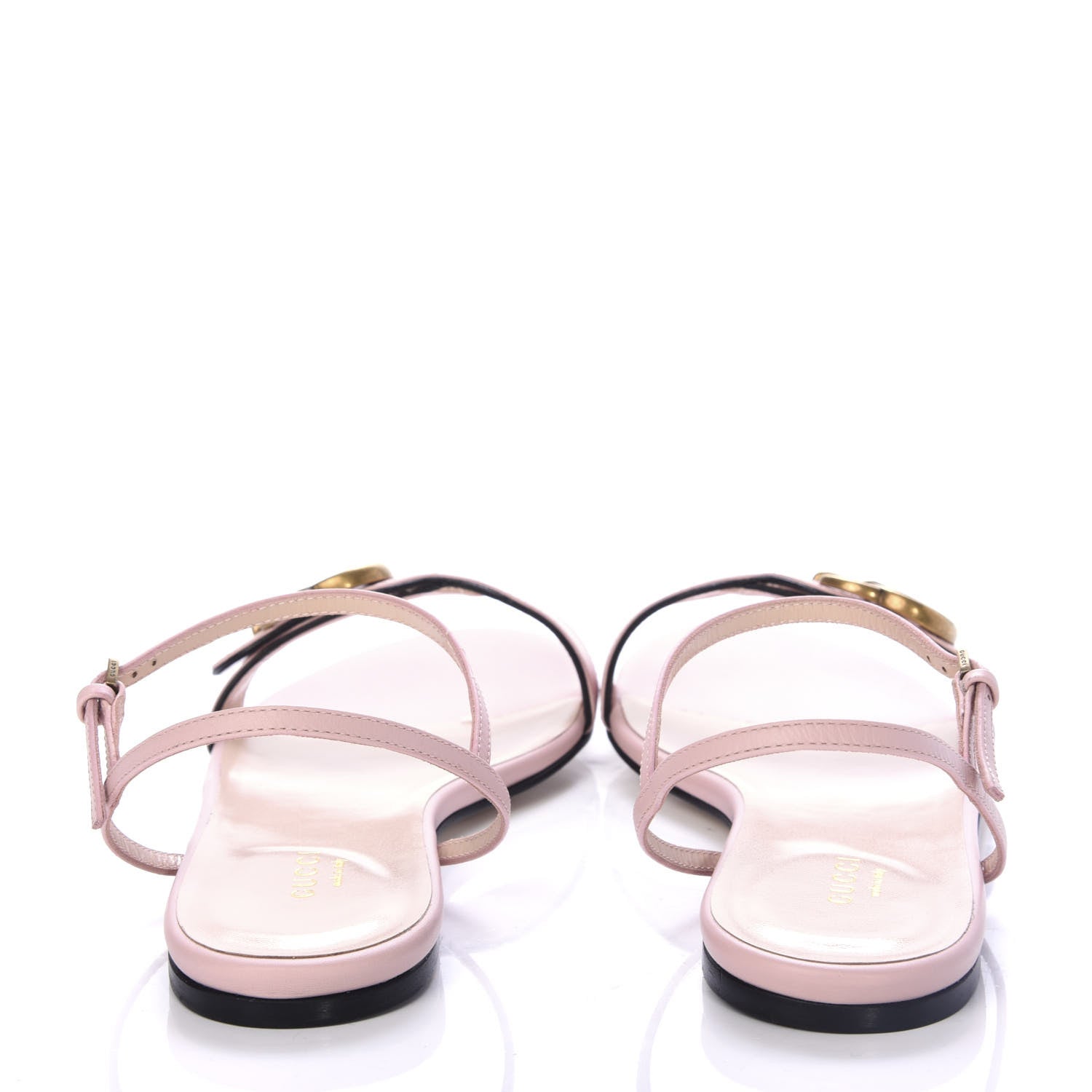 Gucci Lifford Calfskin GG Marmont Ankle Wrap Flat Sandals 38.5 Perfect Pink 7 of 10