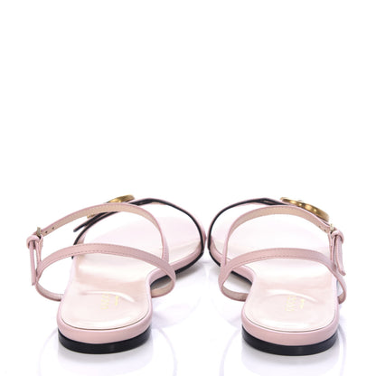 Gucci Lifford Calfskin GG Marmont Ankle Wrap Flat Sandals 38.5 Perfect Pink 7 of 10