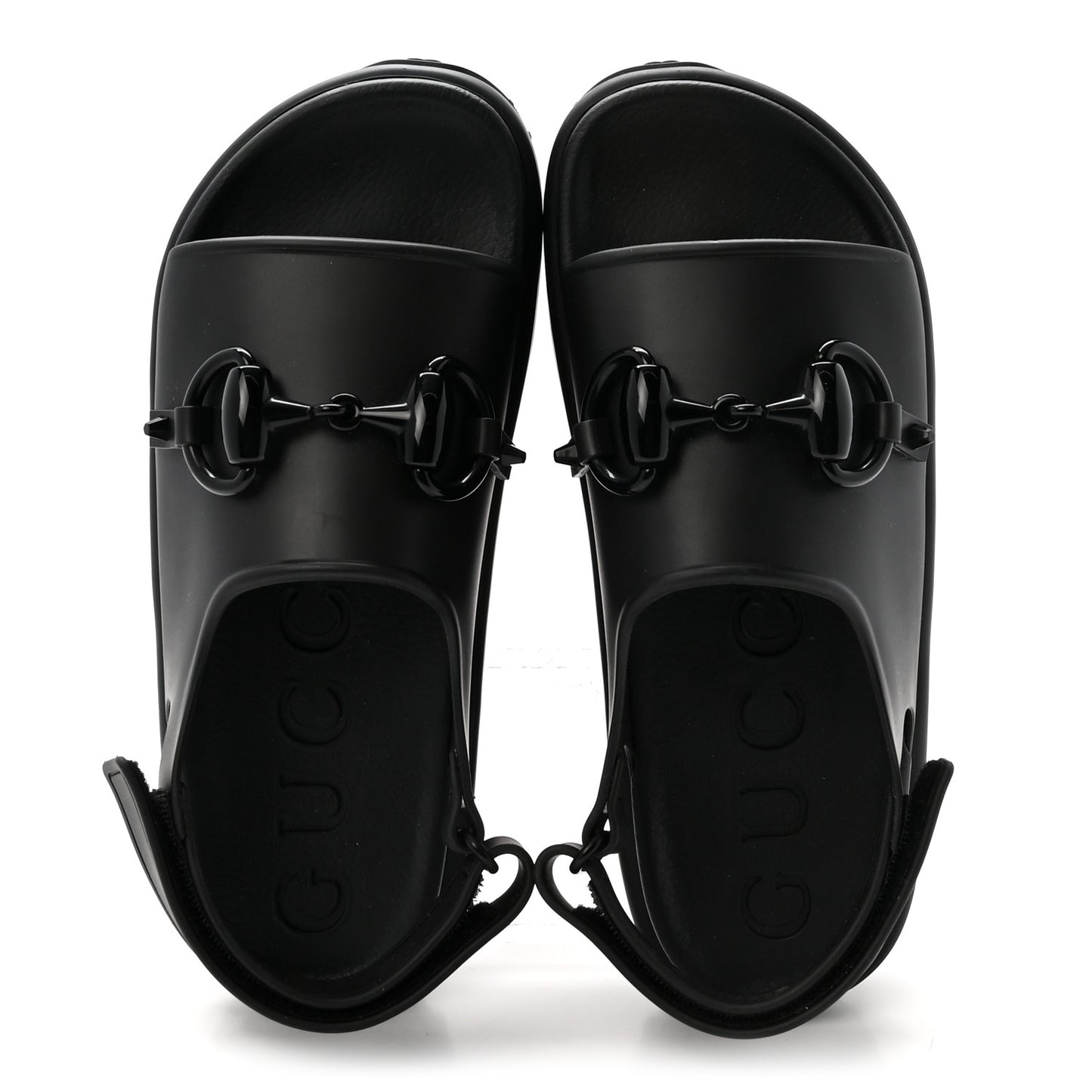 Soft Rubber Horsebit Touch Womens Strapped Sandals 38 Black