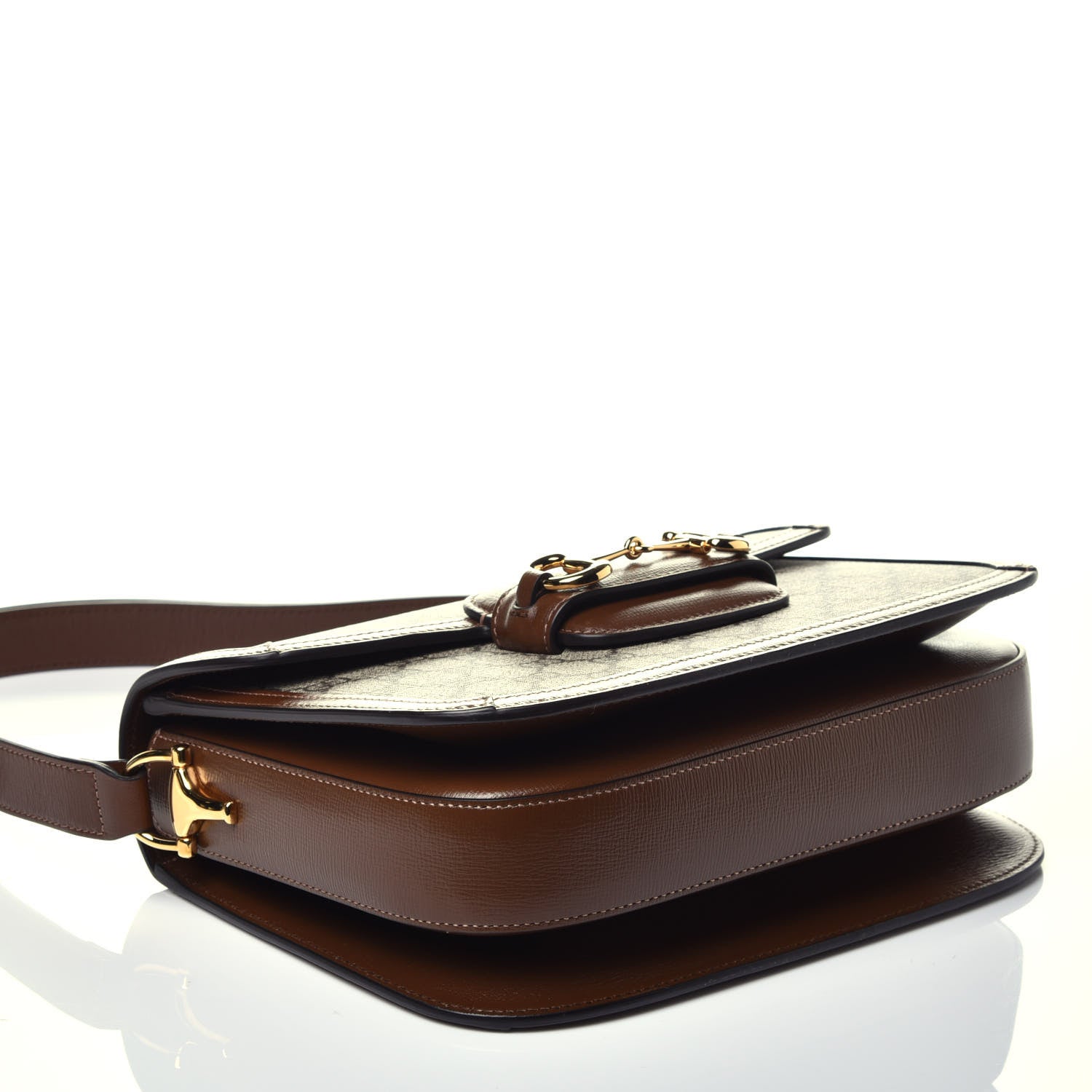 Gucci GG Supreme Monogram Horsebit 1955 Shoulder Bag Beige Brown Sugar 6 of 17