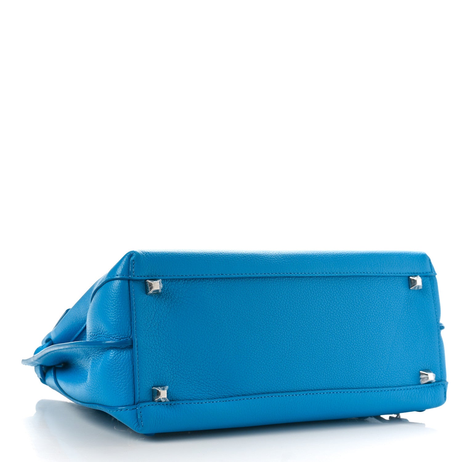 MCM Grained Calfskin Large Milla Convertible Backpack Tile Blue 4 of 7