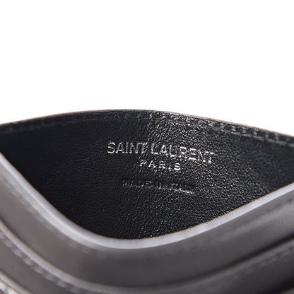 Saint Laurent Calfskin Y Quilted Monogram LouLou Credit Card Case Asphalt 5 of 7
