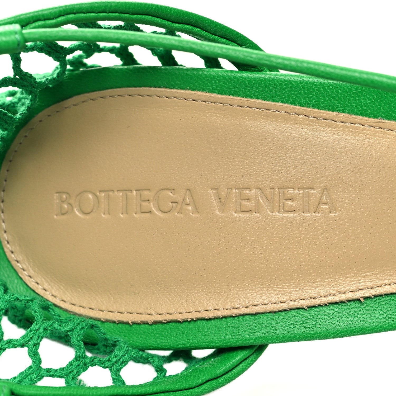 Bottega Veneta Mesh Nappa Stretch Ankle Tie 90mm Sandals 42 Grass 7 of 7
