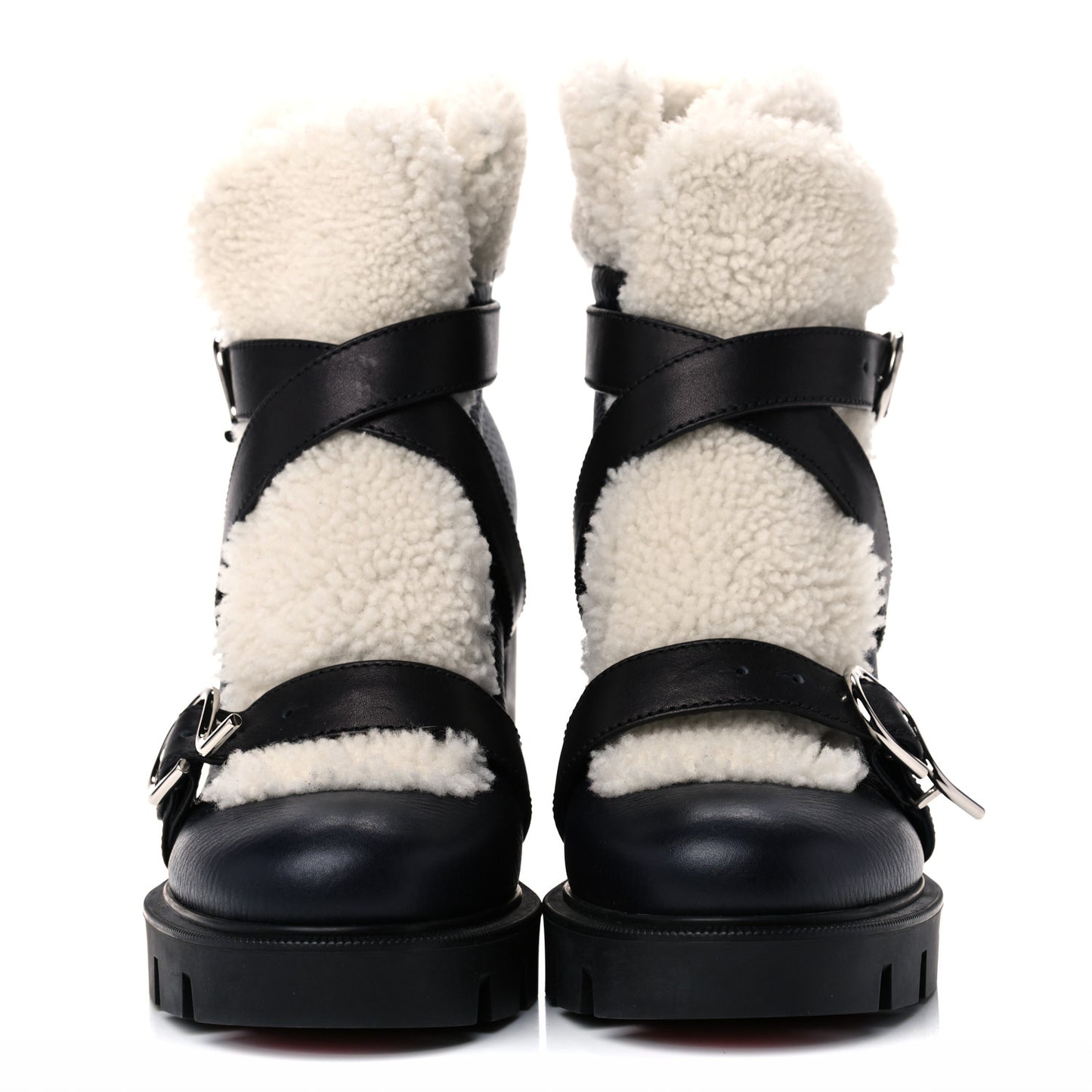 Calfskin Shearling Pole Chic 70 Booties 37.5 Nocturne Natural