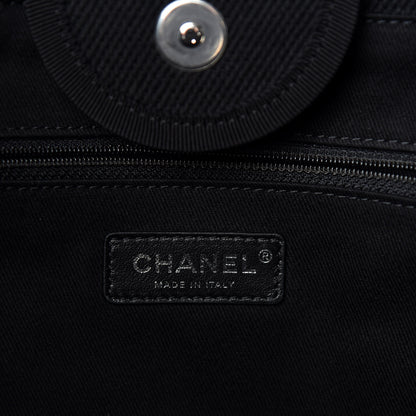 Chanel Canvas Pearl Medium Deauville Tote Black 8 of 11