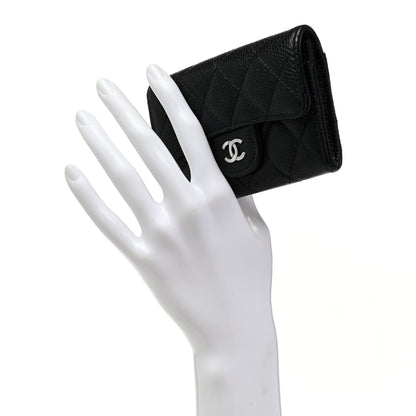 Chanel Caviar Quilted Flap Card Holder Wallet Black 2 of 8