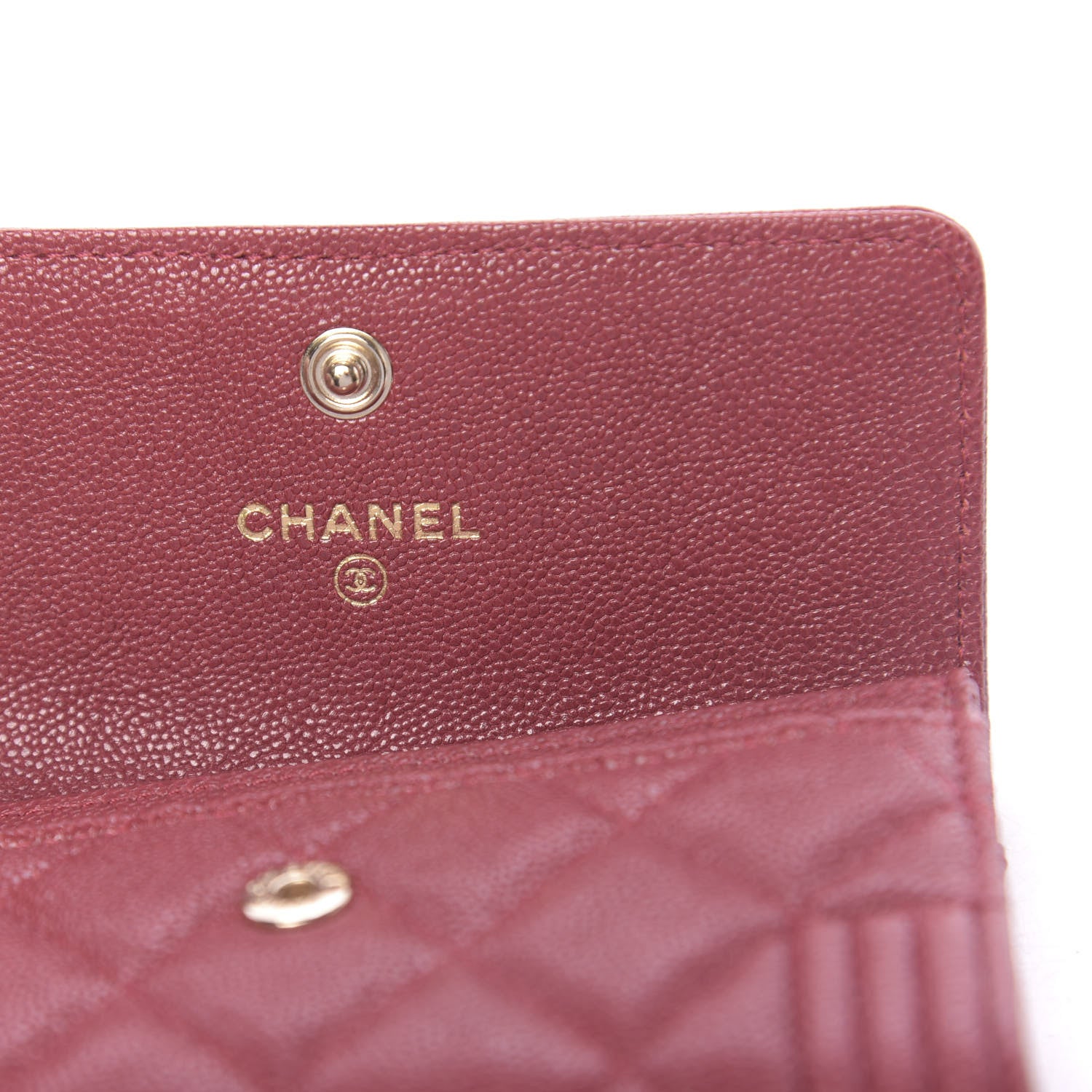 Chanel Caviar Quilted Boy Flap Card Holder Wallet Burgundy 6 of 9