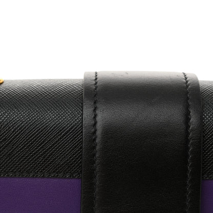 Prada City Calfskin Saffiano Cahier Bag Purple Black 11 of 13