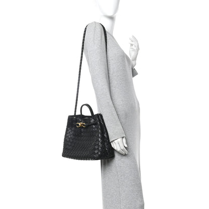 Bottega Veneta Nappa Intrecciato Medium Andiamo Shoulder Bag Black 2 of 14