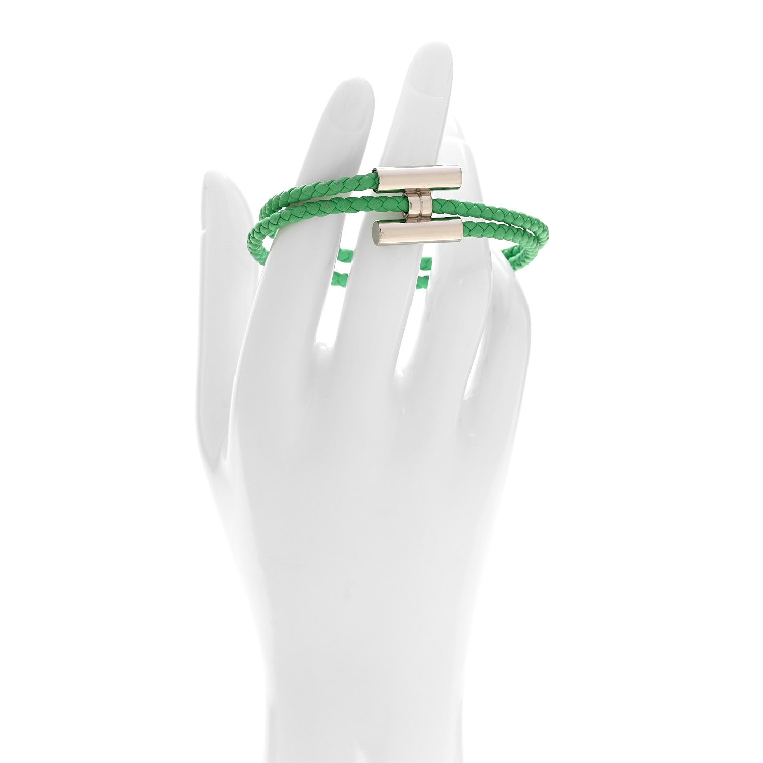 Hermes Swift Double Wrap Cord Tournis Tresse Bracelet T4 Vert Comics 2 of 5