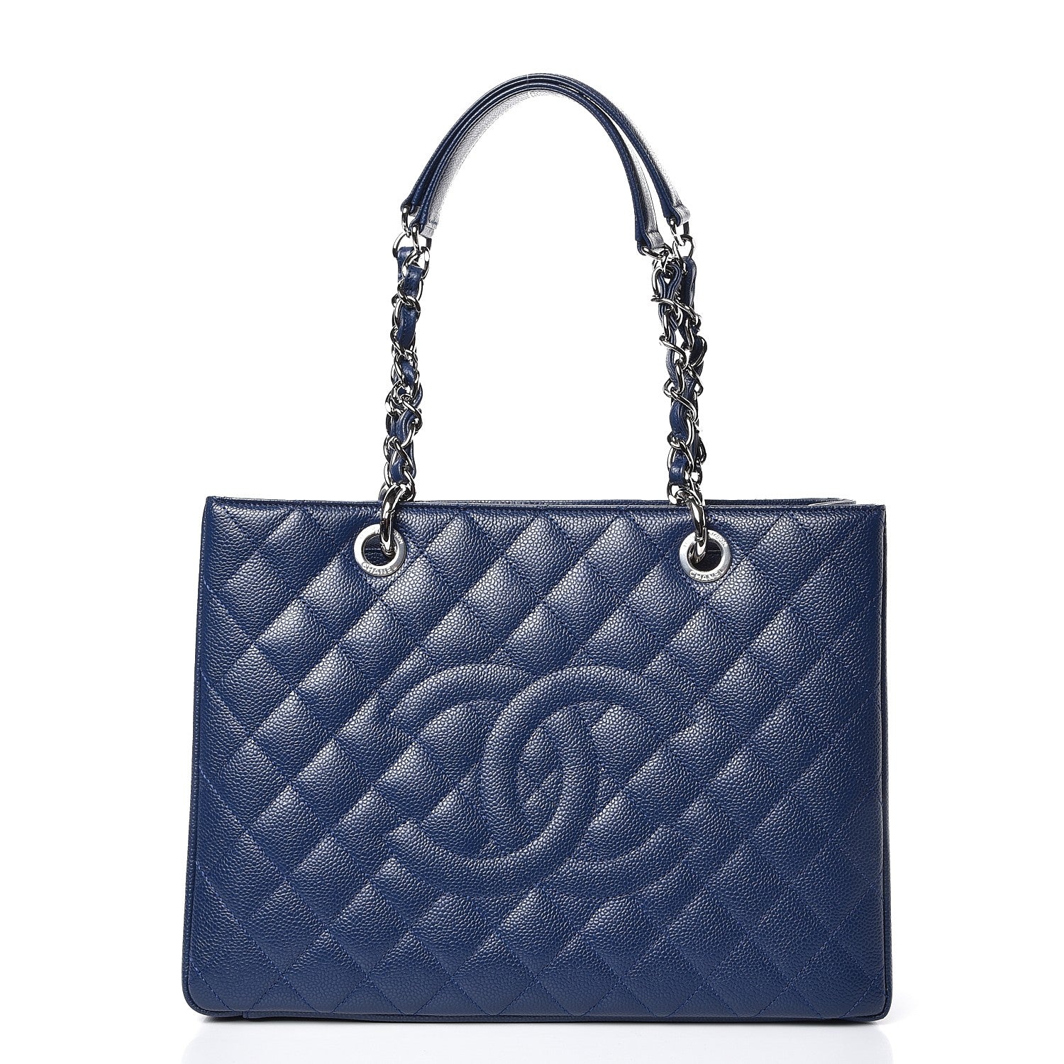 Chanel Caviar Quilted Grand Shopping Tote GST Dark Navy Blue 1 of 8