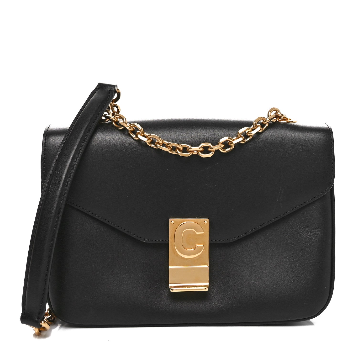 Celine Shiny Calfskin Medium C Bag Black 1 of 11