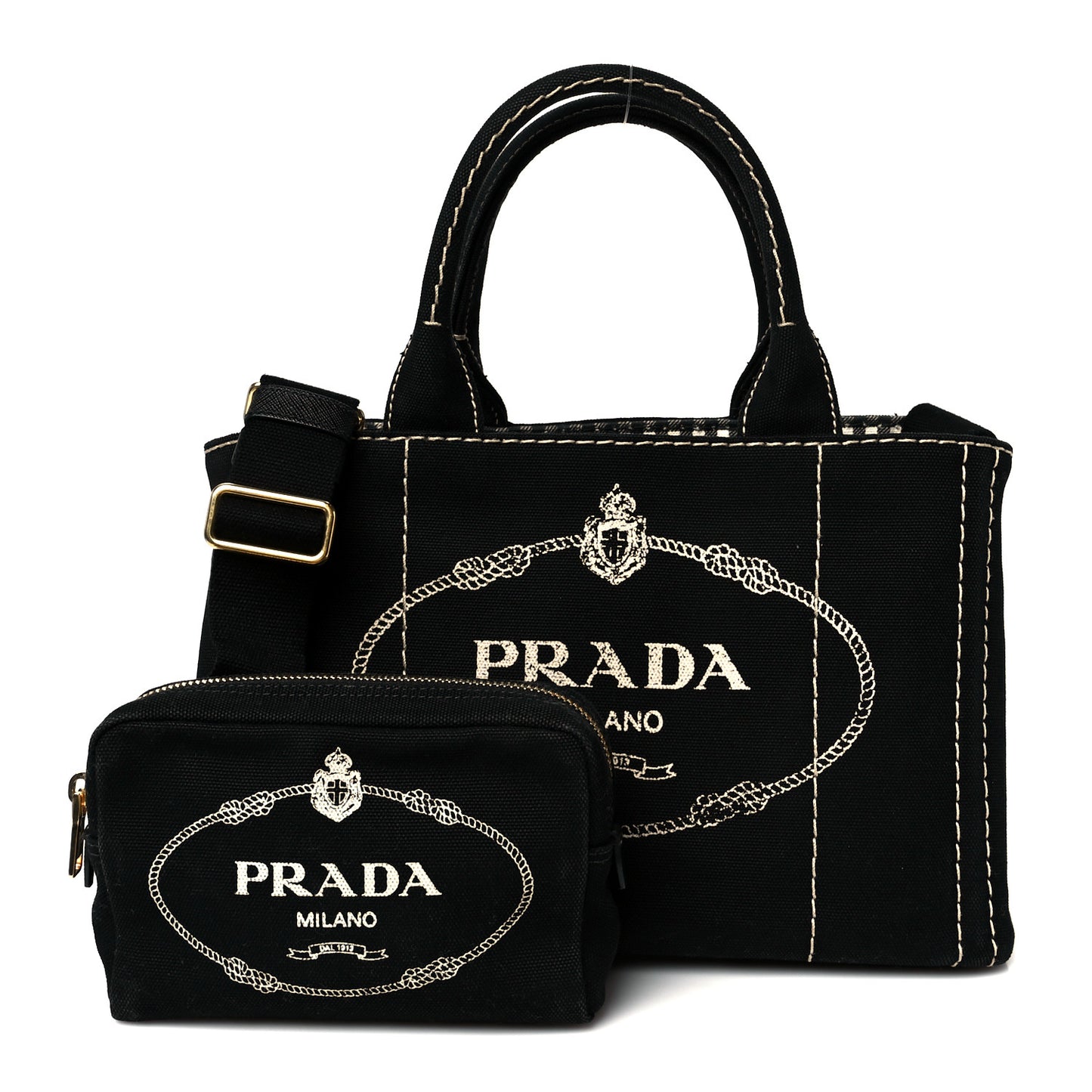 Canapa Small Logo Tote Black Talco