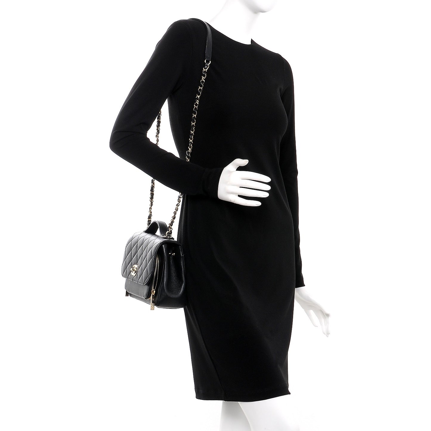 Caviar Quilted Small Business Affinity Flap Black
