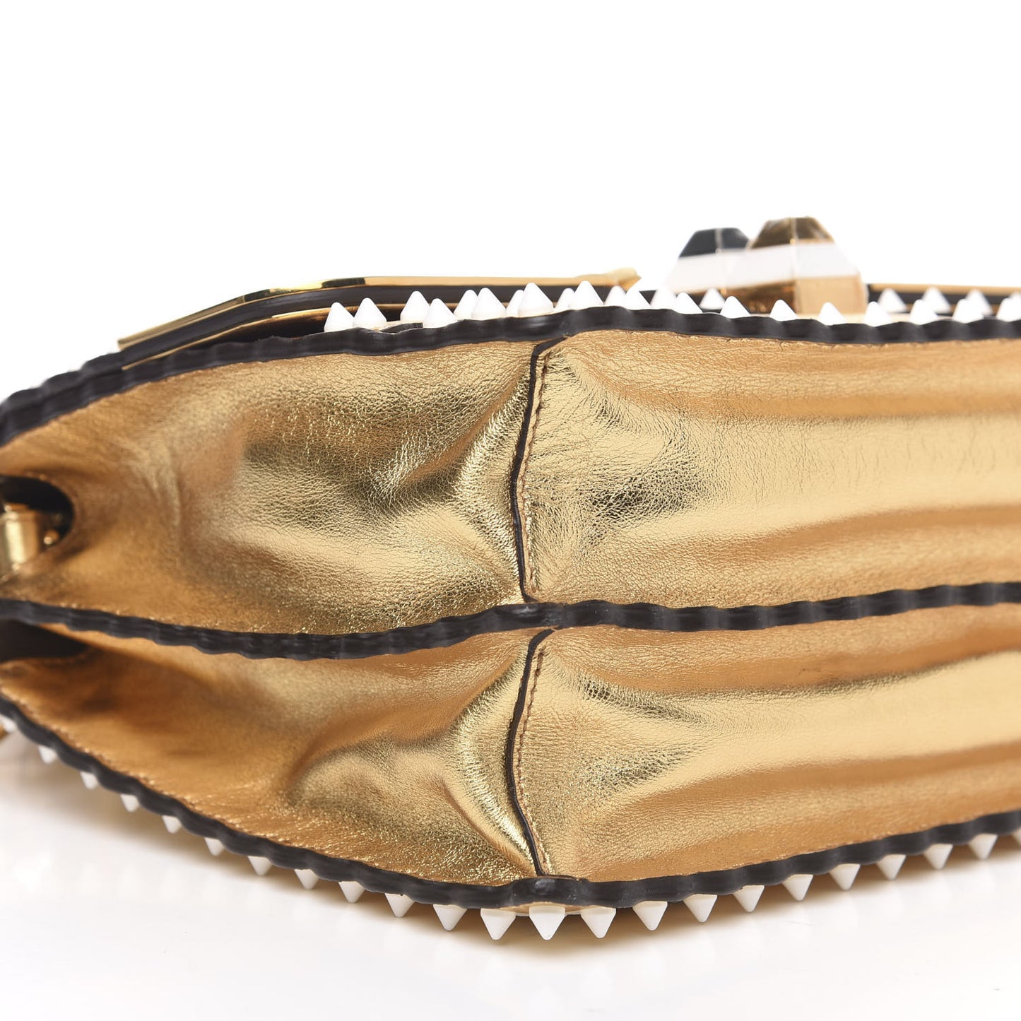 Metallic Calfskin Wonder Monster Kan I Shoulder Bag Gold