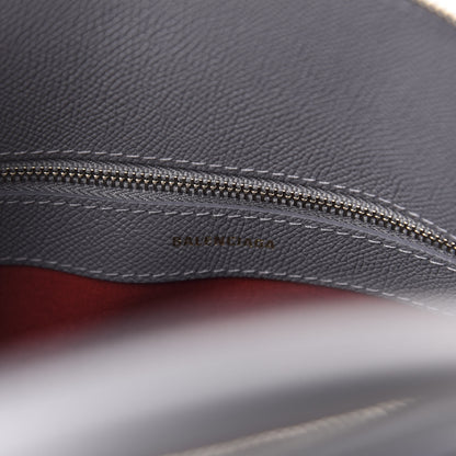 Balenciaga Signature Grained Calfskin Logo S Ville Top Handle Bag Gris Perle Fonce White 8 of 10