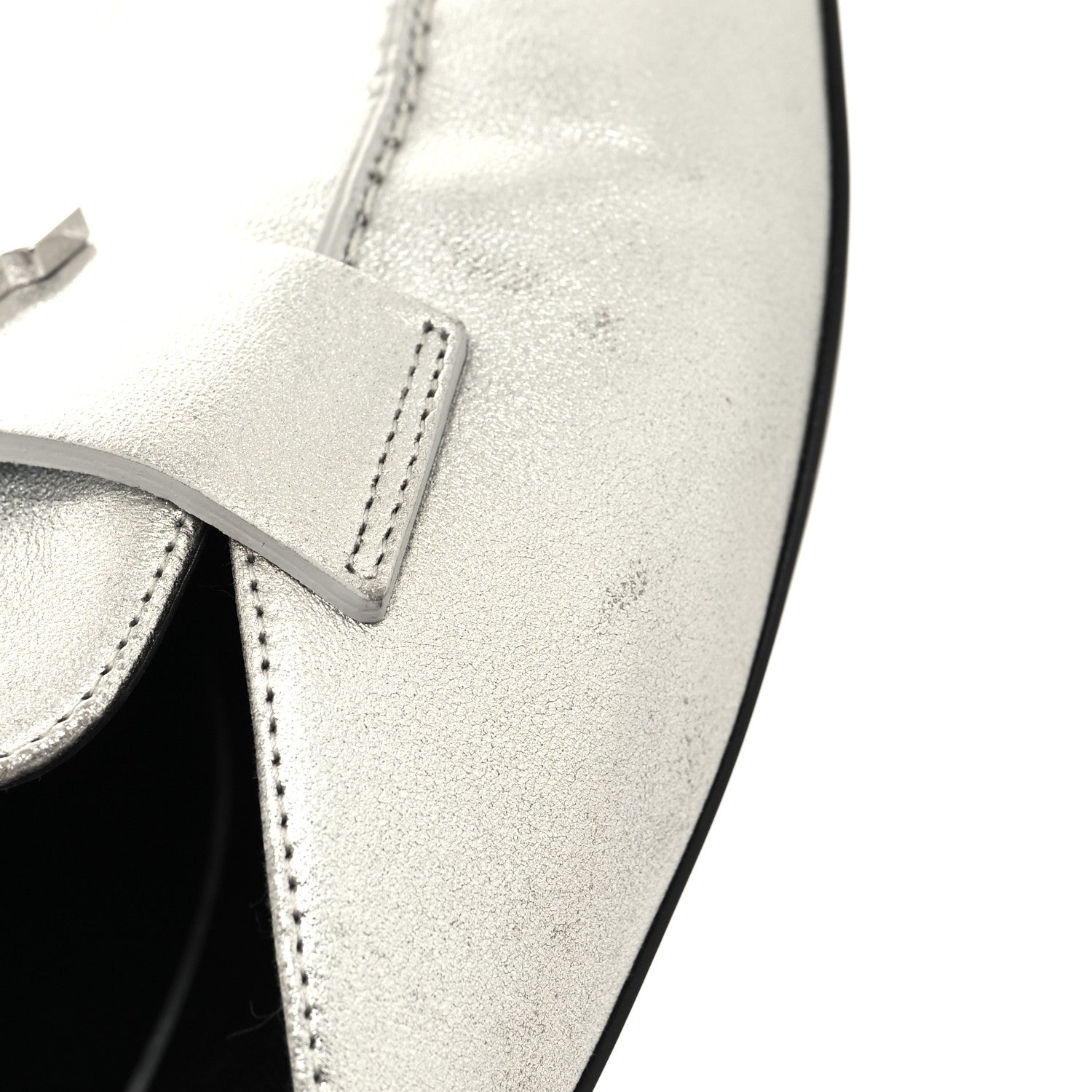 Hermes Metallic Nappa Trocadero Mule 38.5 Gris Argente 10 of 11