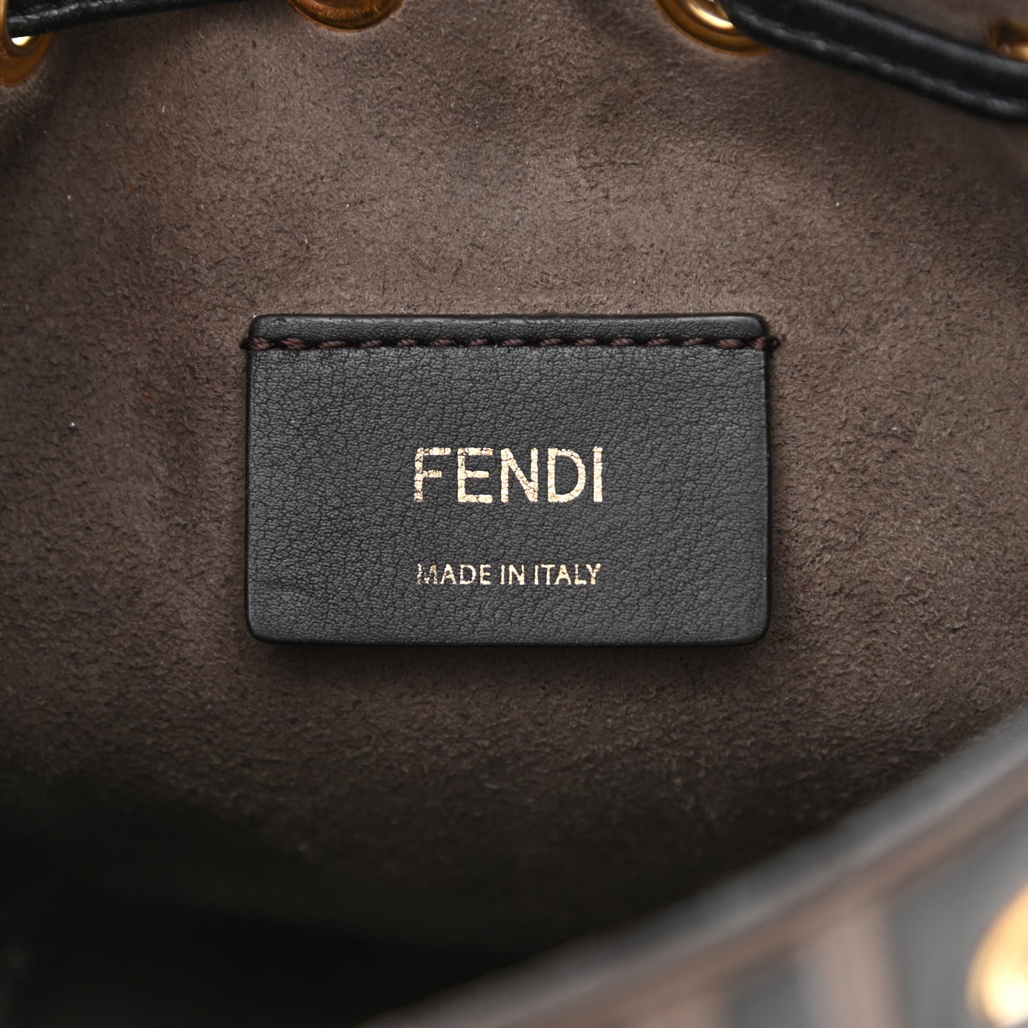 Vitello Liberty F is Fendi Bi-Color FF 1974 Embossed Mini Mon Tresor Bucket Bag Maya Black