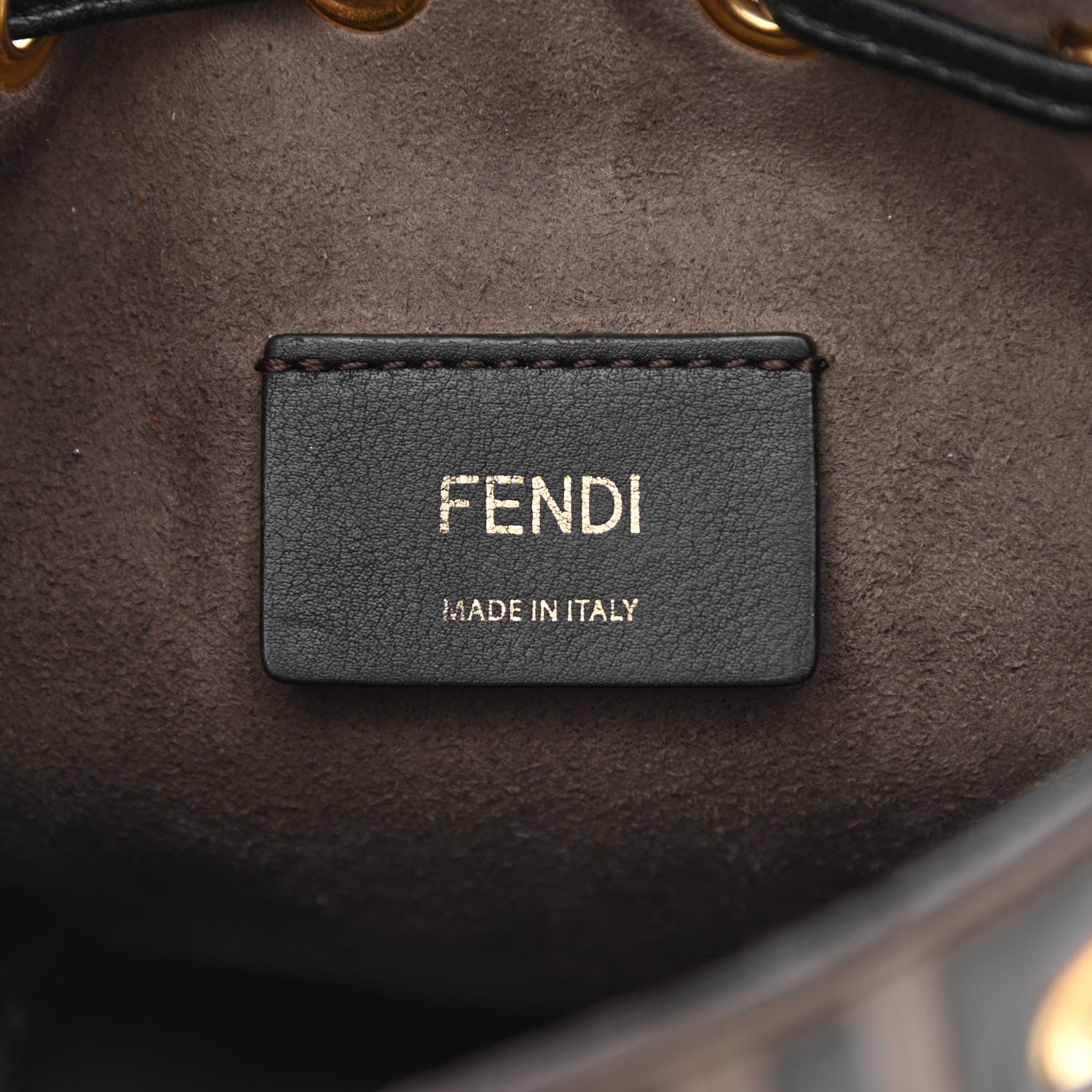 Fendi Vitello Liberty F is Fendi Bi-Color FF 1974 Embossed Mini Mon Tresor Bucket Bag Maya Black 6 of 11