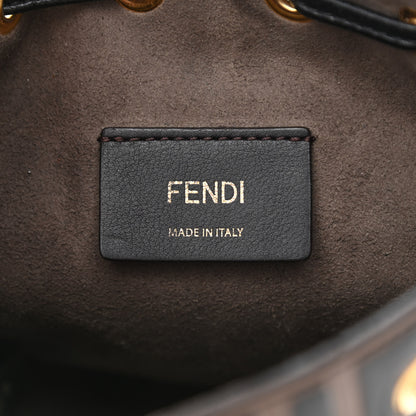Fendi Vitello Liberty F is Fendi Bi-Color FF 1974 Embossed Mini Mon Tresor Bucket Bag Maya Black 6 of 11