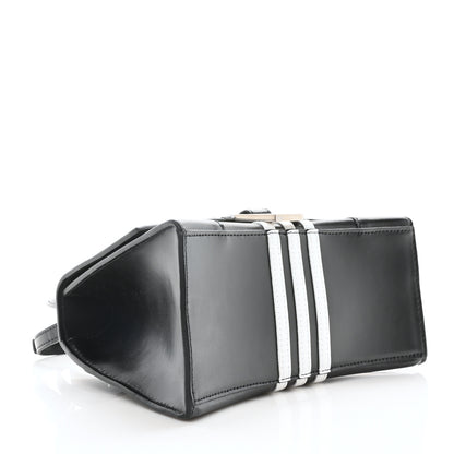 Balenciaga X ADIDAS Shiny Box Calfskin Small Hourglass Top Handle Bag Black White 4 of 10