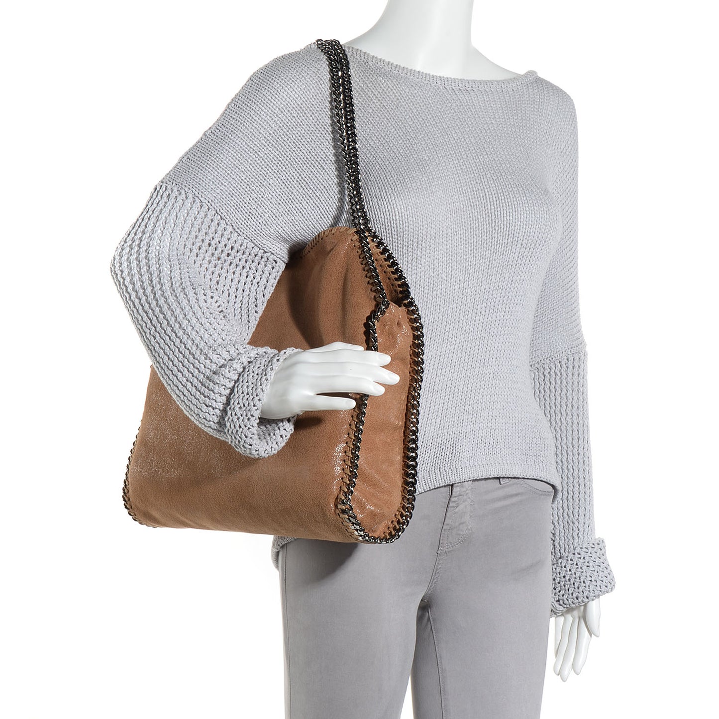 Faux Leather Shaggy Deer Small Falabella Camel