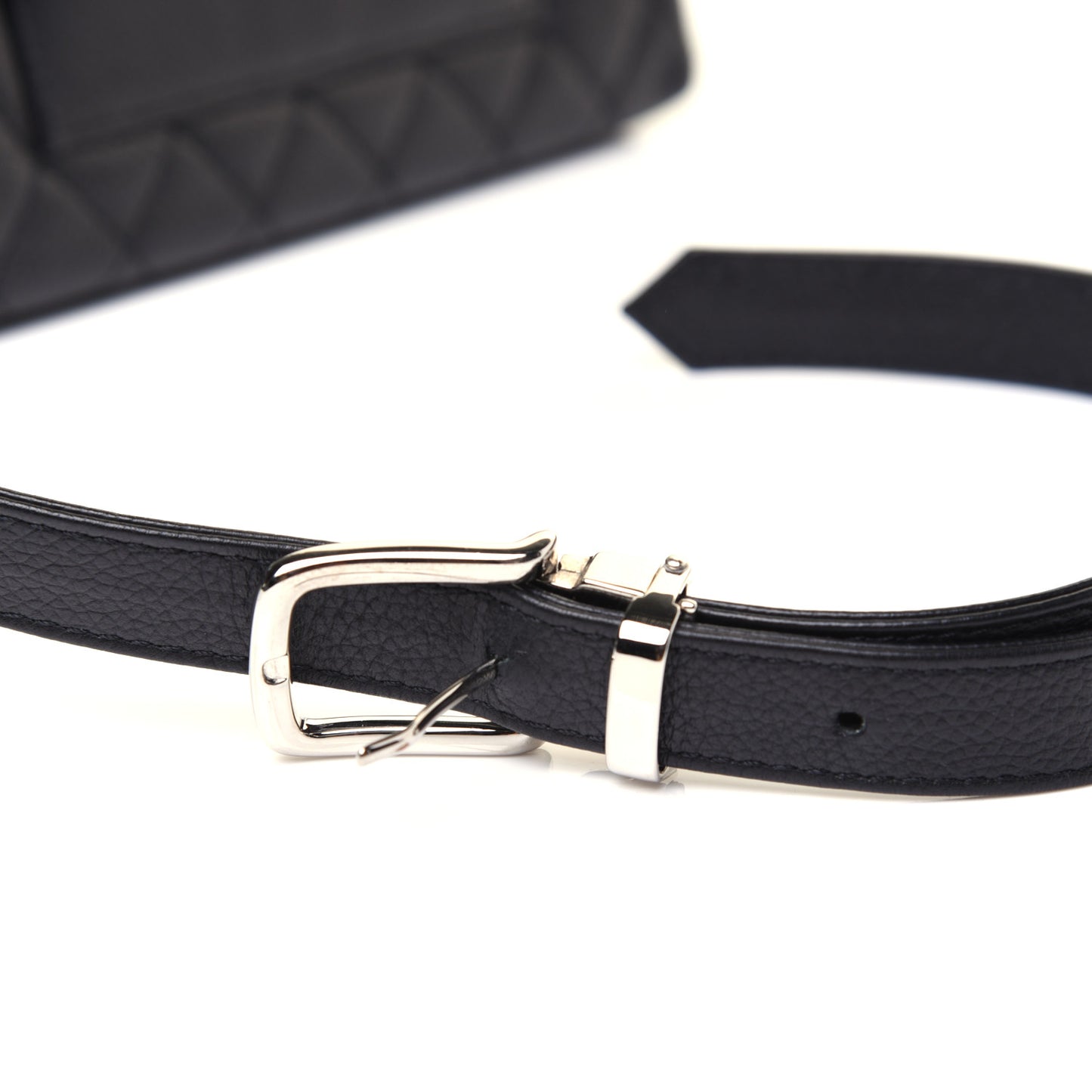 Grained Calfskin Quilted 2.55 Reissue Flap Belt Bag Clutch Black