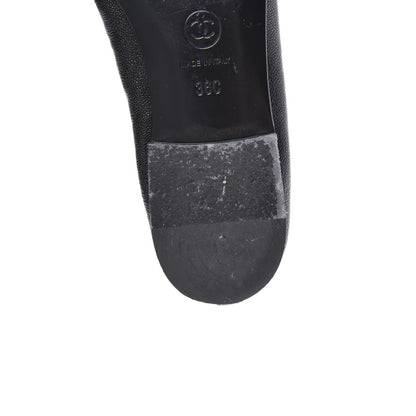 Chanel Caviar CC Cap Toe Ballerina Flats 36 Black 9 of 11
