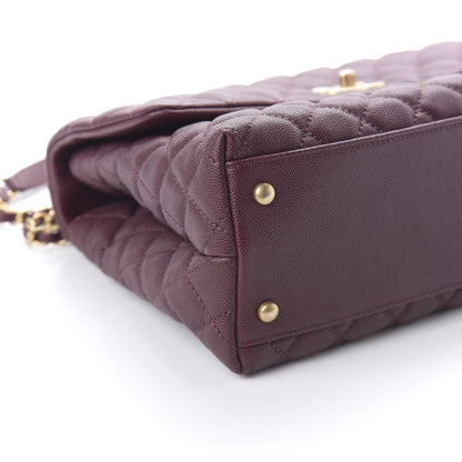 Chanel Caviar Lizard Quilted Medium Coco Handle Flap Burgundy 6 of 11