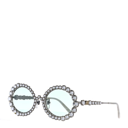 Gucci Crystal Oval Sunglasses GG0620S Silver 1 of 8