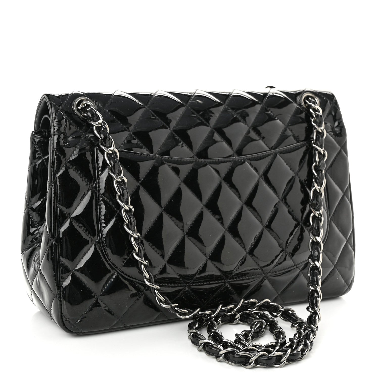 Chanel Patent Quilted Jumbo Double Flap Black 3 of 10