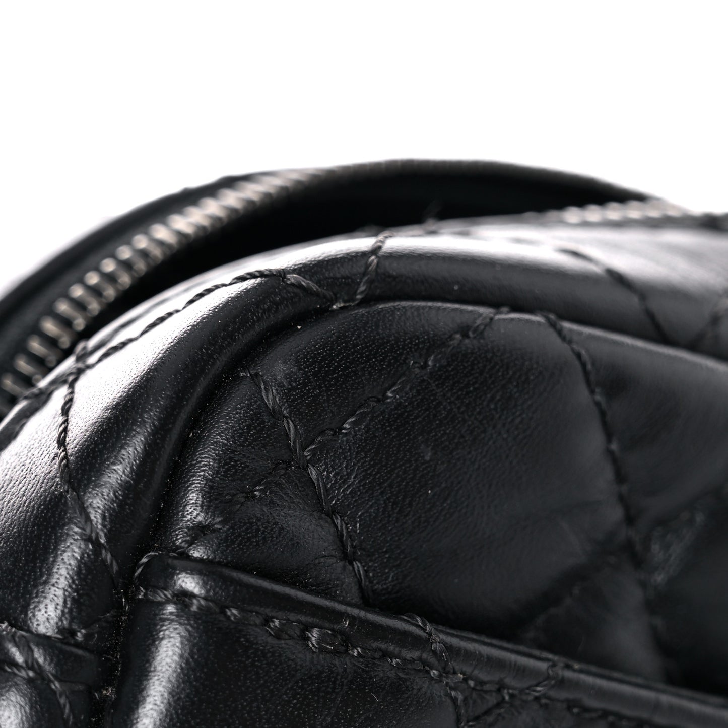 Aged Calfskin Quilted Mini Reissue Camera Case Black