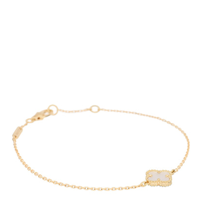 Van Cleef & Arpels 18K Yellow Gold Mother of Pearl Sweet Alhambra Bracelet 1 of 4