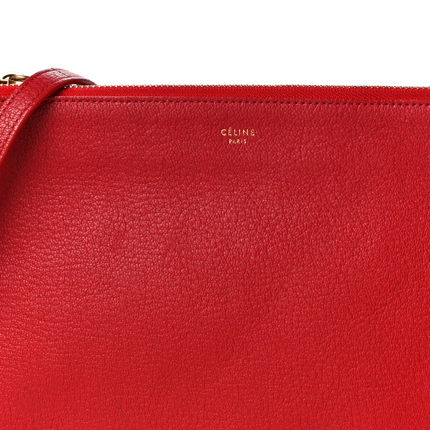 Celine Goatskin Large Trio Crossbody Bag Scarlet 9 of 18