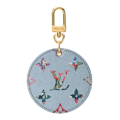 Louis Vuitton Metallic Monogram LV Garden Illustre Bag Charm Key Ring Blue 1 of 4