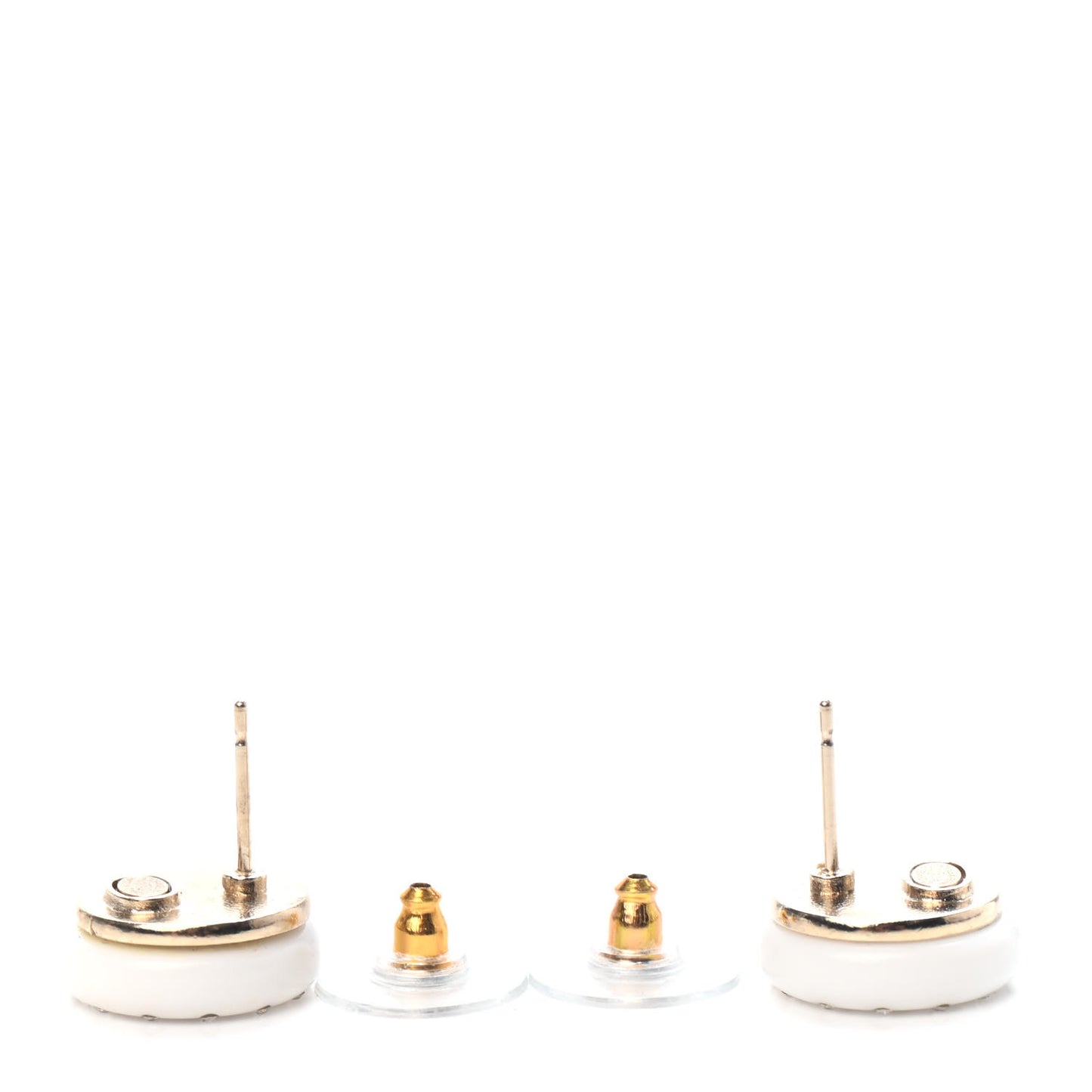 Resin Crystal La Pausa Stud Earrings White