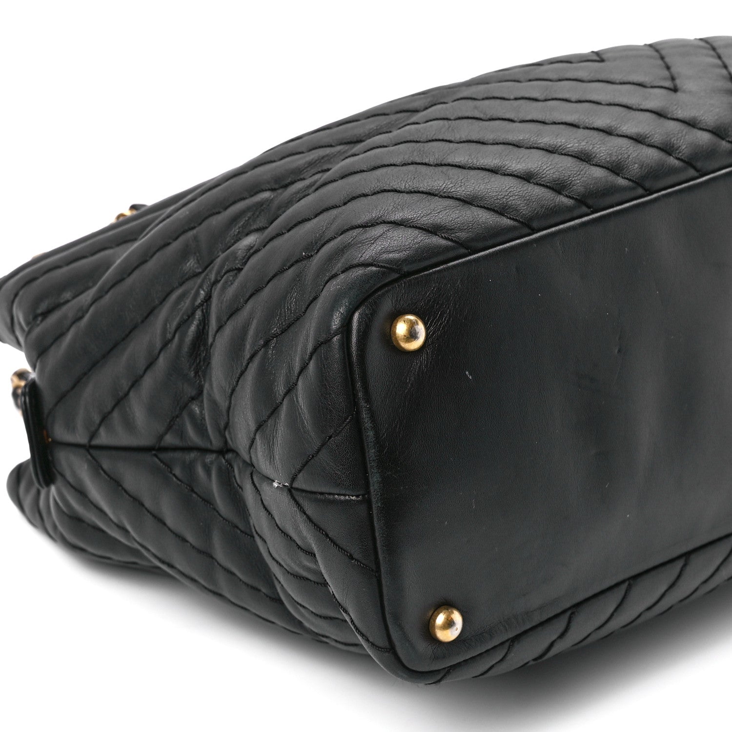 Chanel Calfskin Chevron Quilted Surpique Tote Black 10 of 11