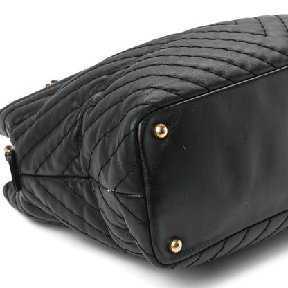 Chanel Calfskin Chevron Quilted Surpique Tote Black 10 of 11