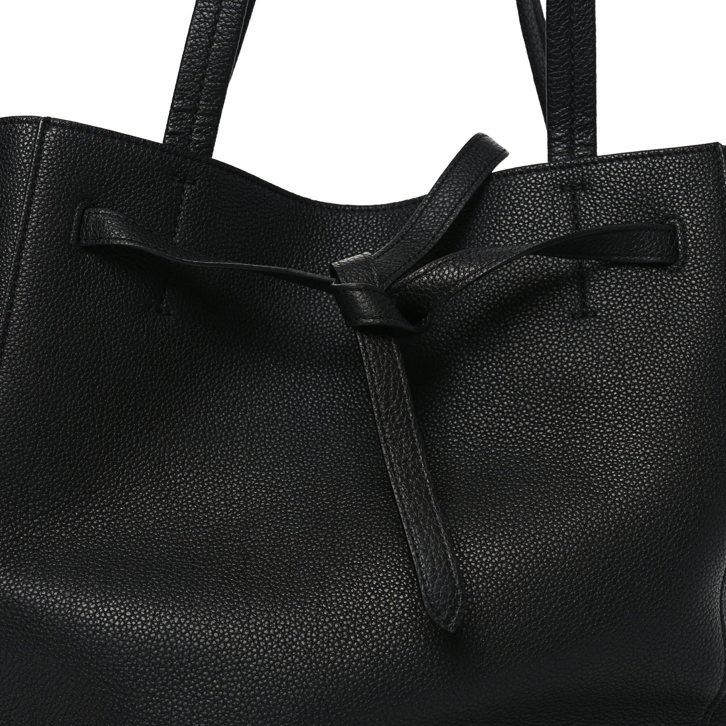 Soft Grained Calfskin Small Belt Cabas Phantom Black