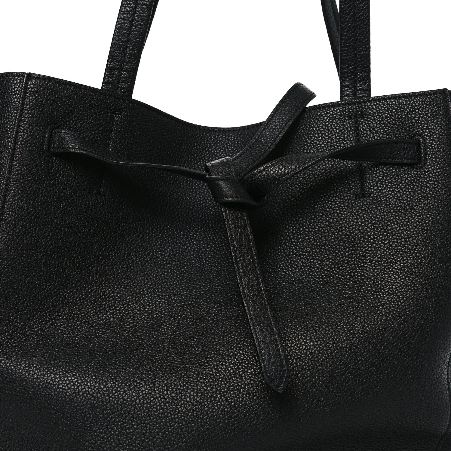 Celine Soft Grained Calfskin Small Belt Cabas Phantom Black 7 of 9