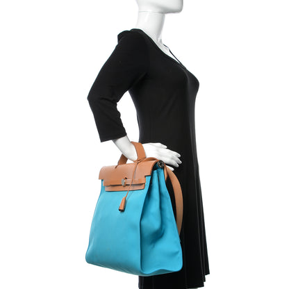 Hermes Toile Vache Hunter Herbag Zip 39 MM Bleu Azteque 3 of 13