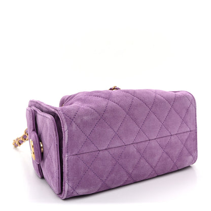 Chanel Suede Quilted Mini Chanel 25 Handbag Purple 4 of 10