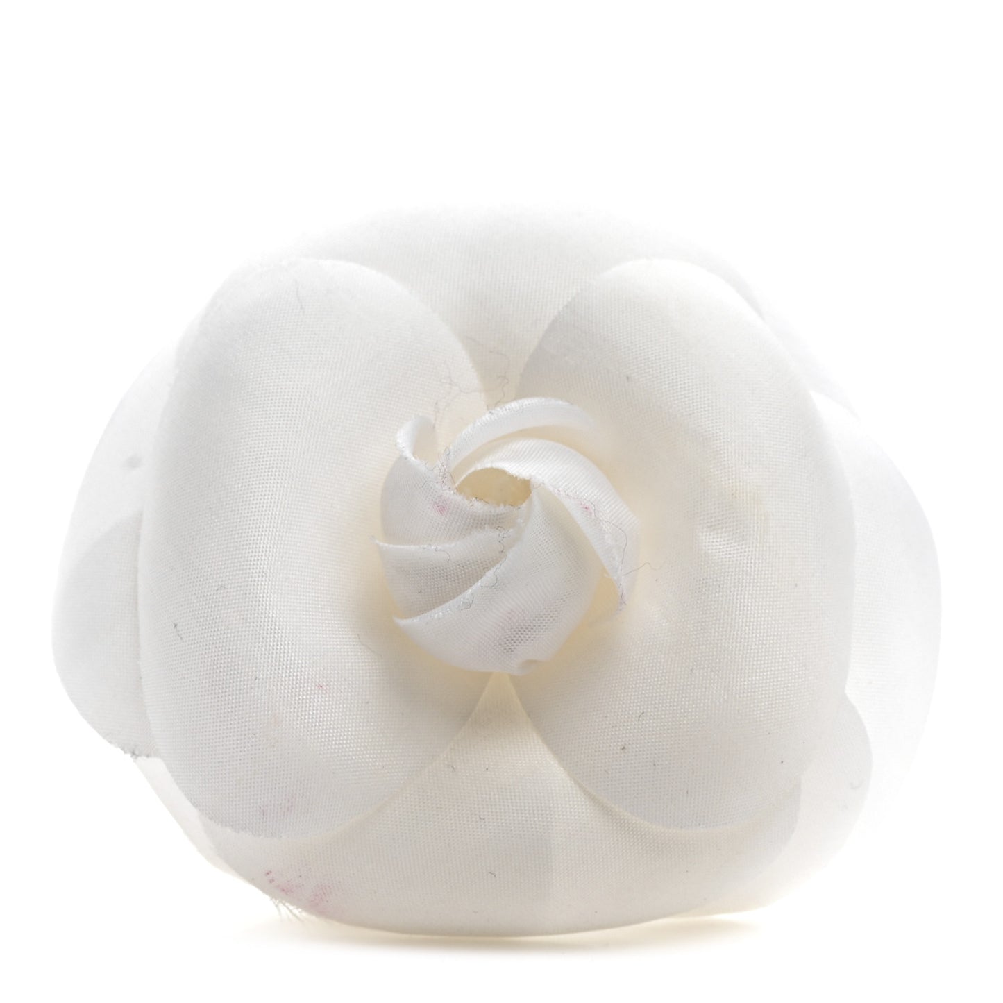 Linen Camellia Brooch Pin White