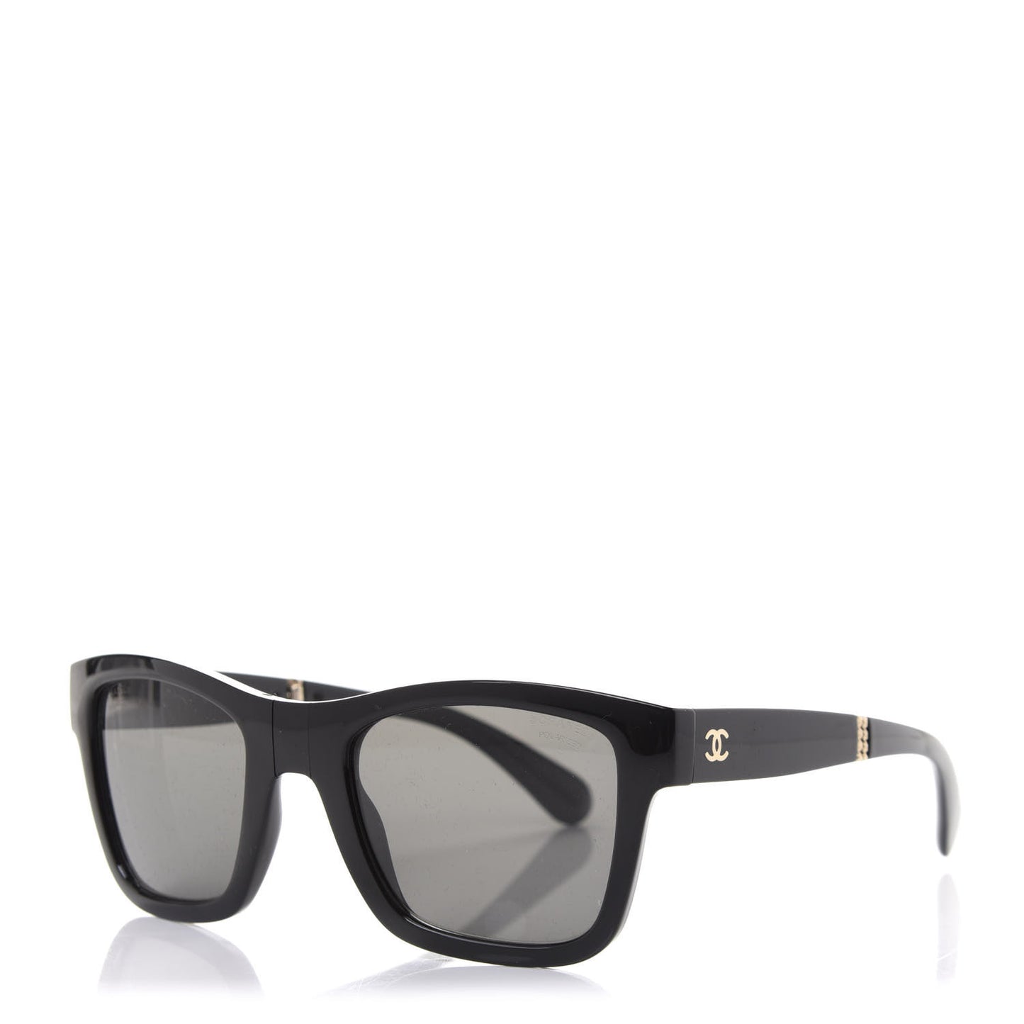 Acetate Metal Polarized Square Folding Sunglasses 6053 Black Black