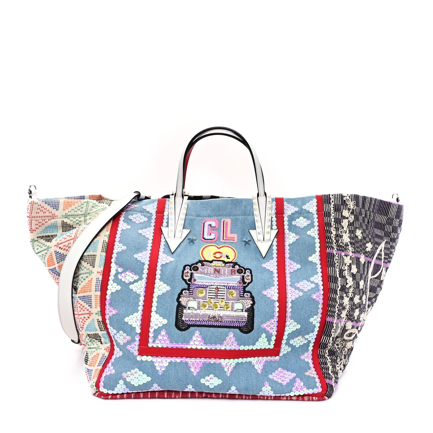 Christian Louboutin Jacquard Embellished Manilacaba Tote Multicolor 1 of 12