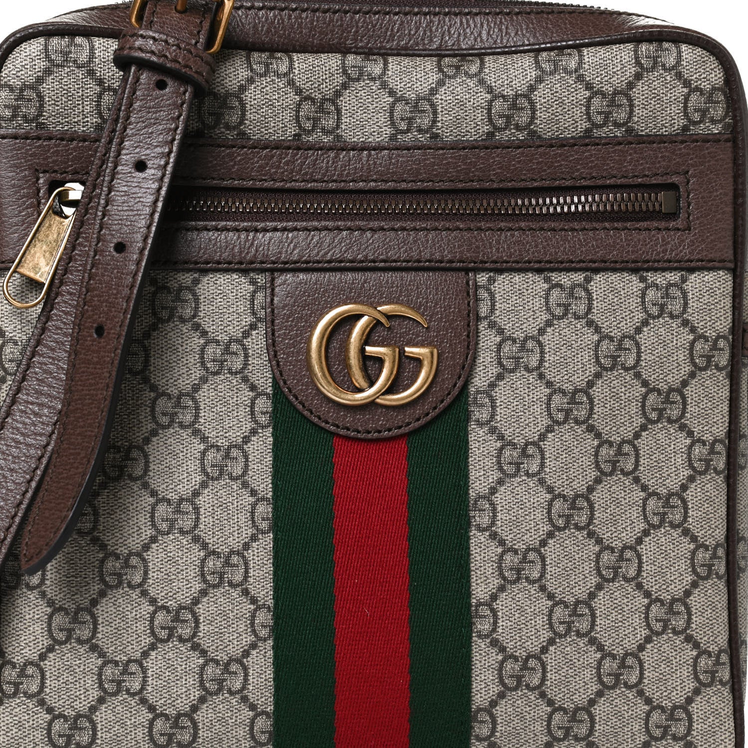Gucci GG Supreme Monogram Web Small Ophidia Messenger Bag Brown 9 of 13