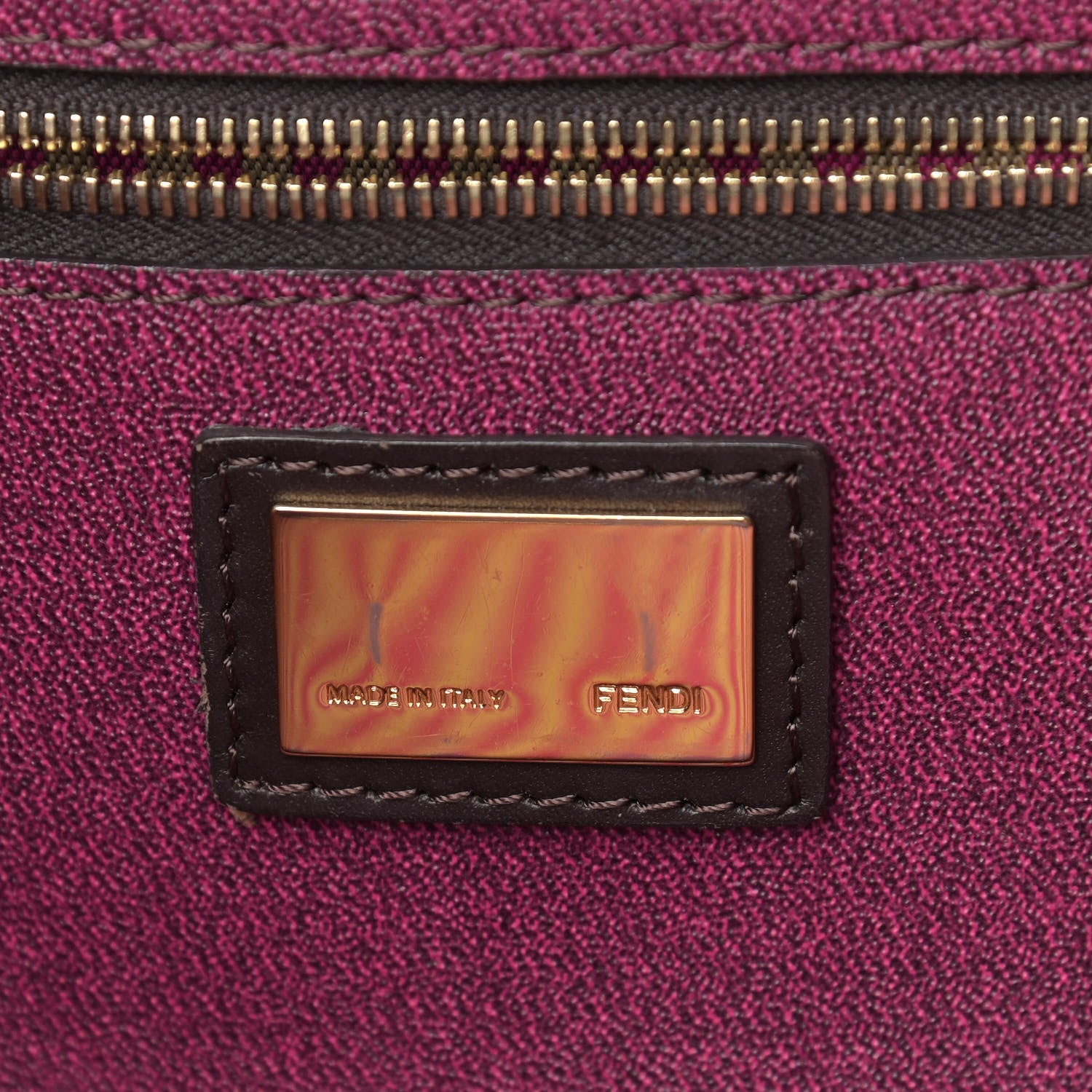 Fendi Zucca Spalmati Medium Roll Tote Tobacco Fuxia 6 of 17