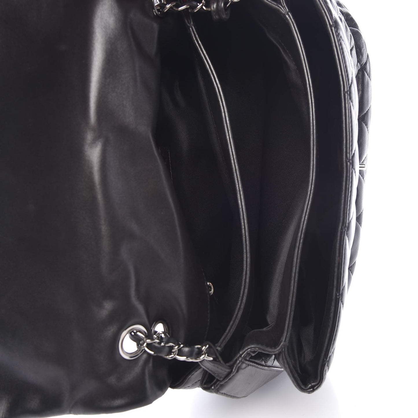 Lambskin Quilted 3 Maxi Flap Bag Black