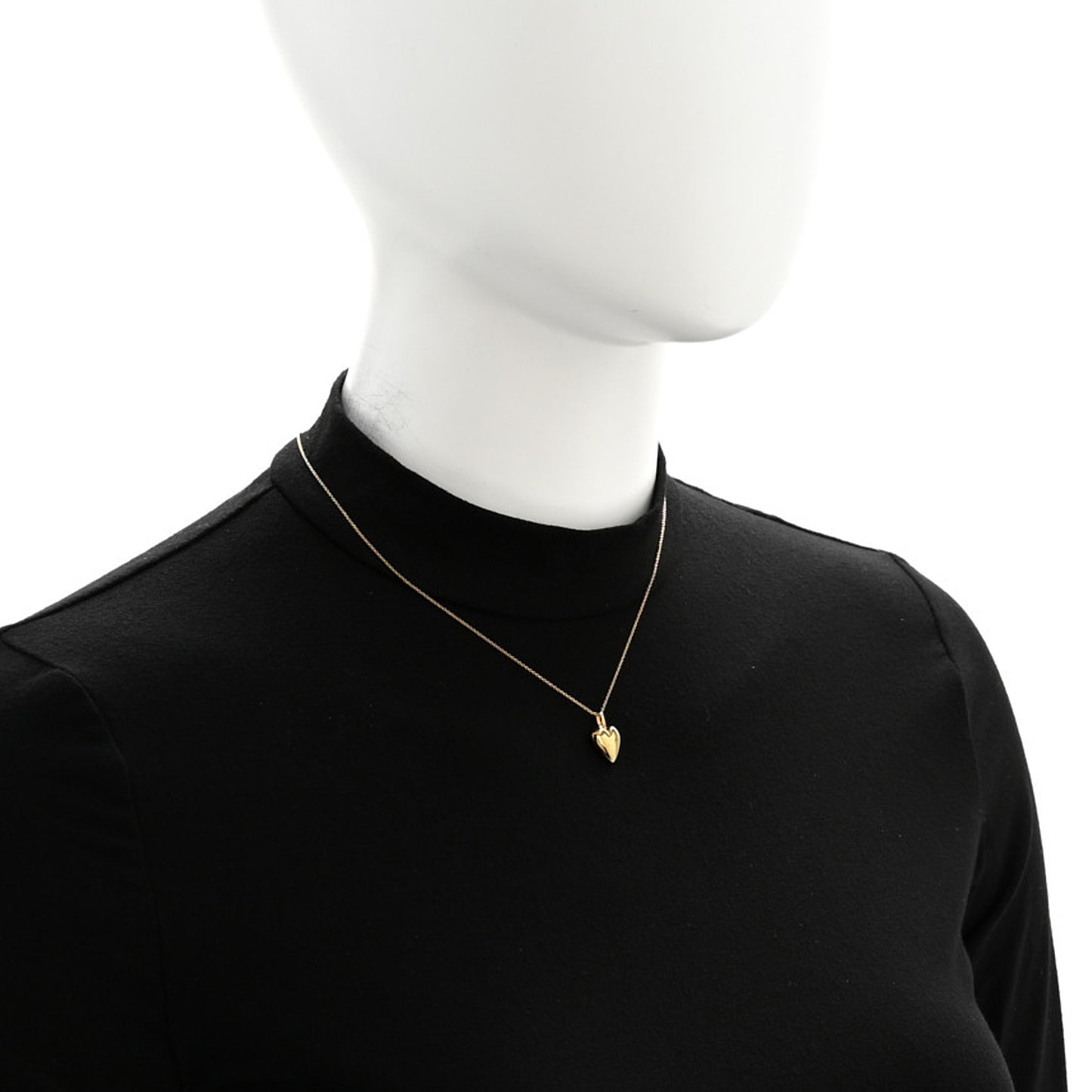 Metal Heart Pendant Necklace Gold