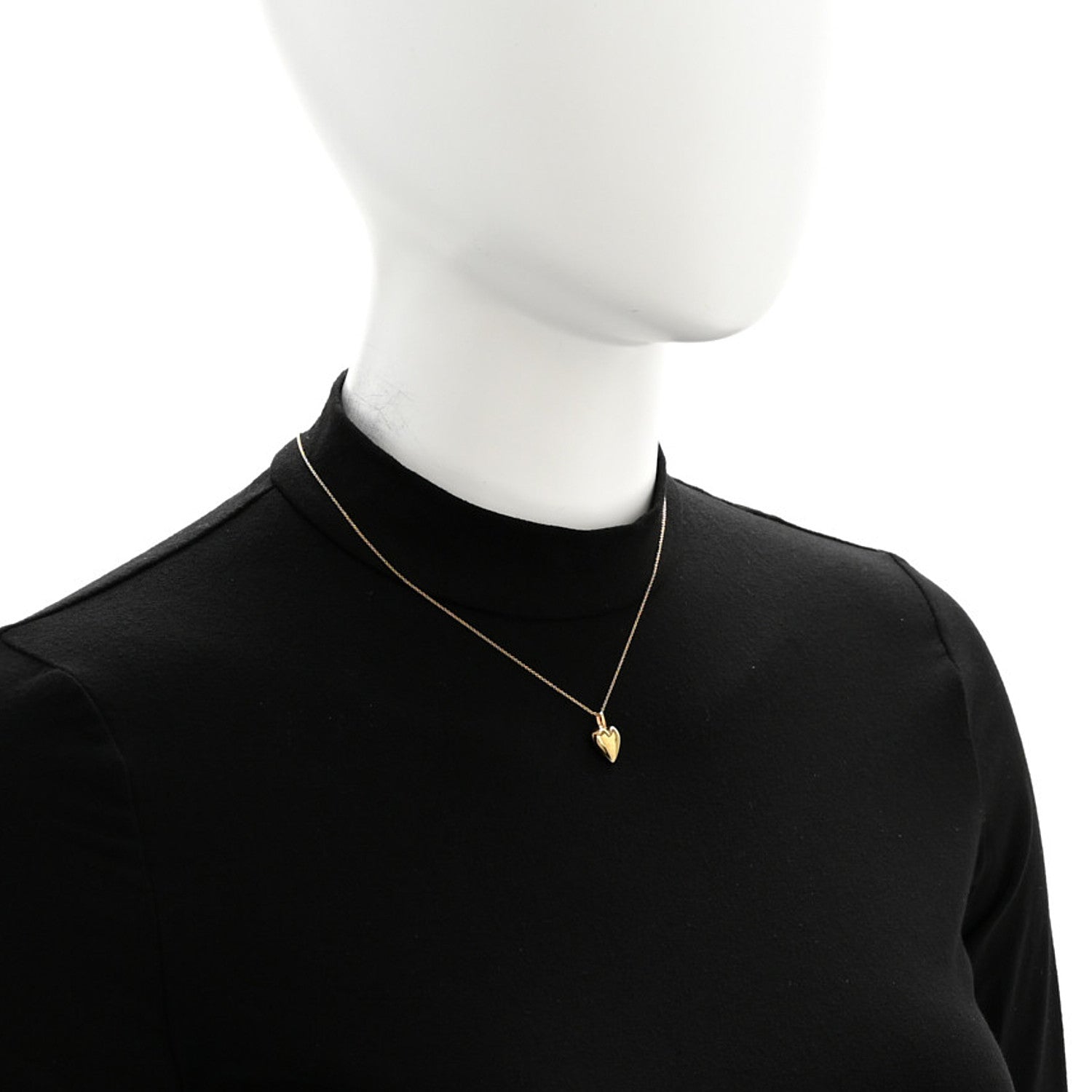 Saint Laurent Metal Heart Pendant Necklace Gold 2 of 5